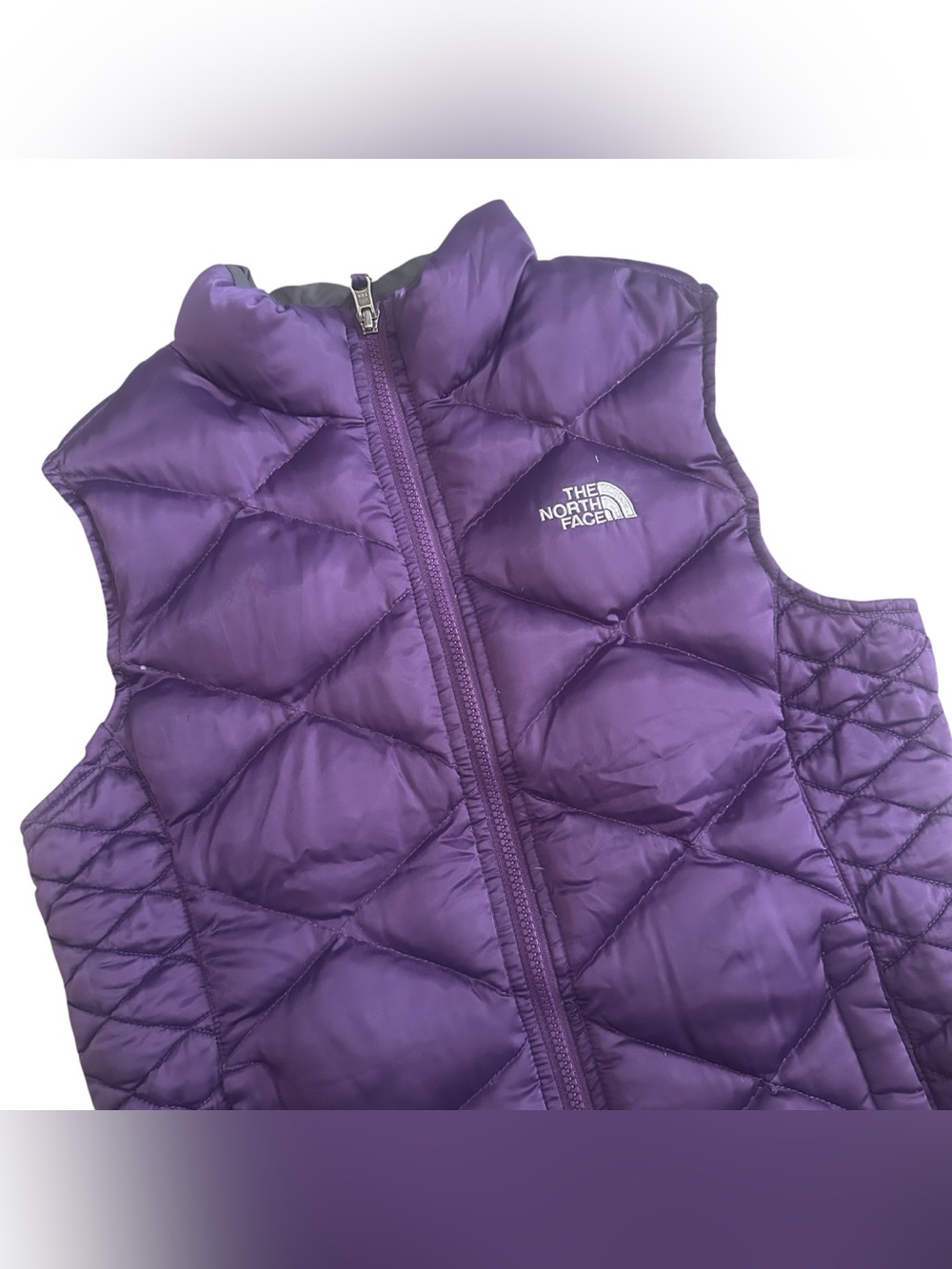 The North Face Goose Down 550 Purple Puffer Vest Youth Girl 14/16